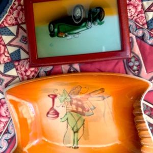 Vintage ashtray handmade and card set NIB